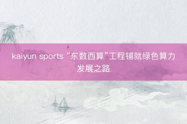 kaiyun sports “东数西算”工程铺就绿色算力发展之路